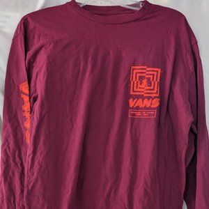 Vans maroon and orange long sleeve tshirt medium